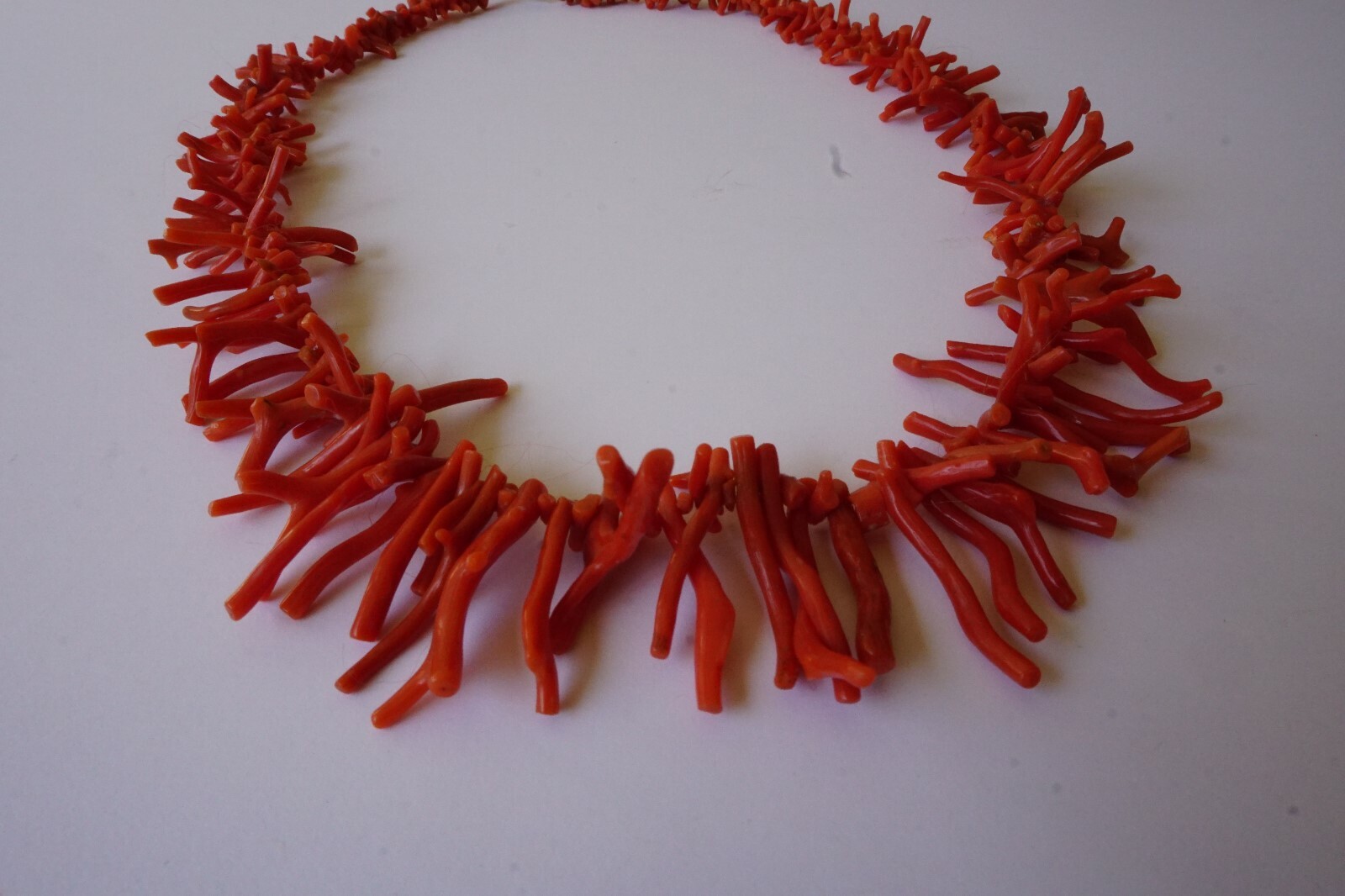 Vintage Antique Italian Salmon Coral Branch Necklace 45 grams