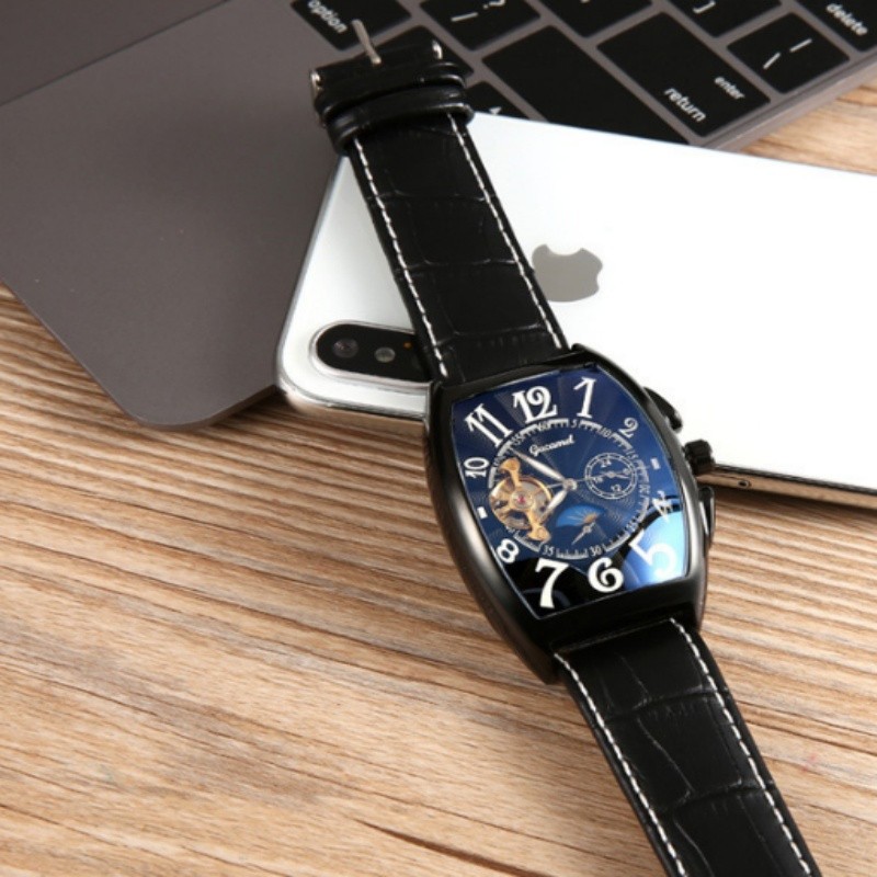 Men’s Automatic Mechanical Watch Classic business Self-winding Barrel-shap Gift