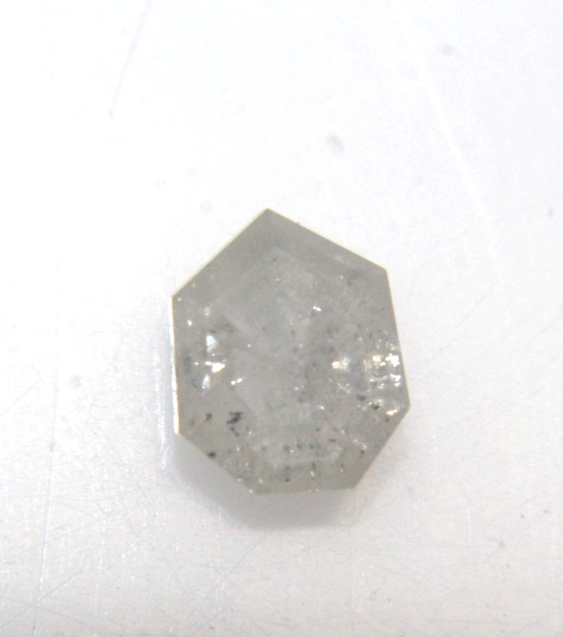 0.73 Ct Natural Geometric Shape Salt n Pepper Rose Cut Diamond 5.93×4.84×2.70 MM