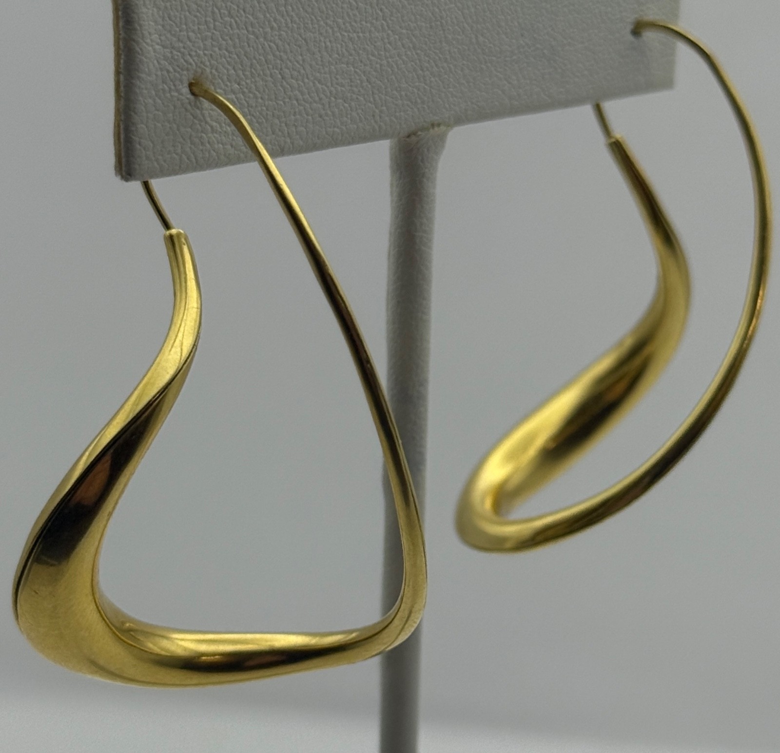 Michael Good 18K Gold Free Form Swirl Earrings, 10.7g, Sculptural, 2″ Drop.