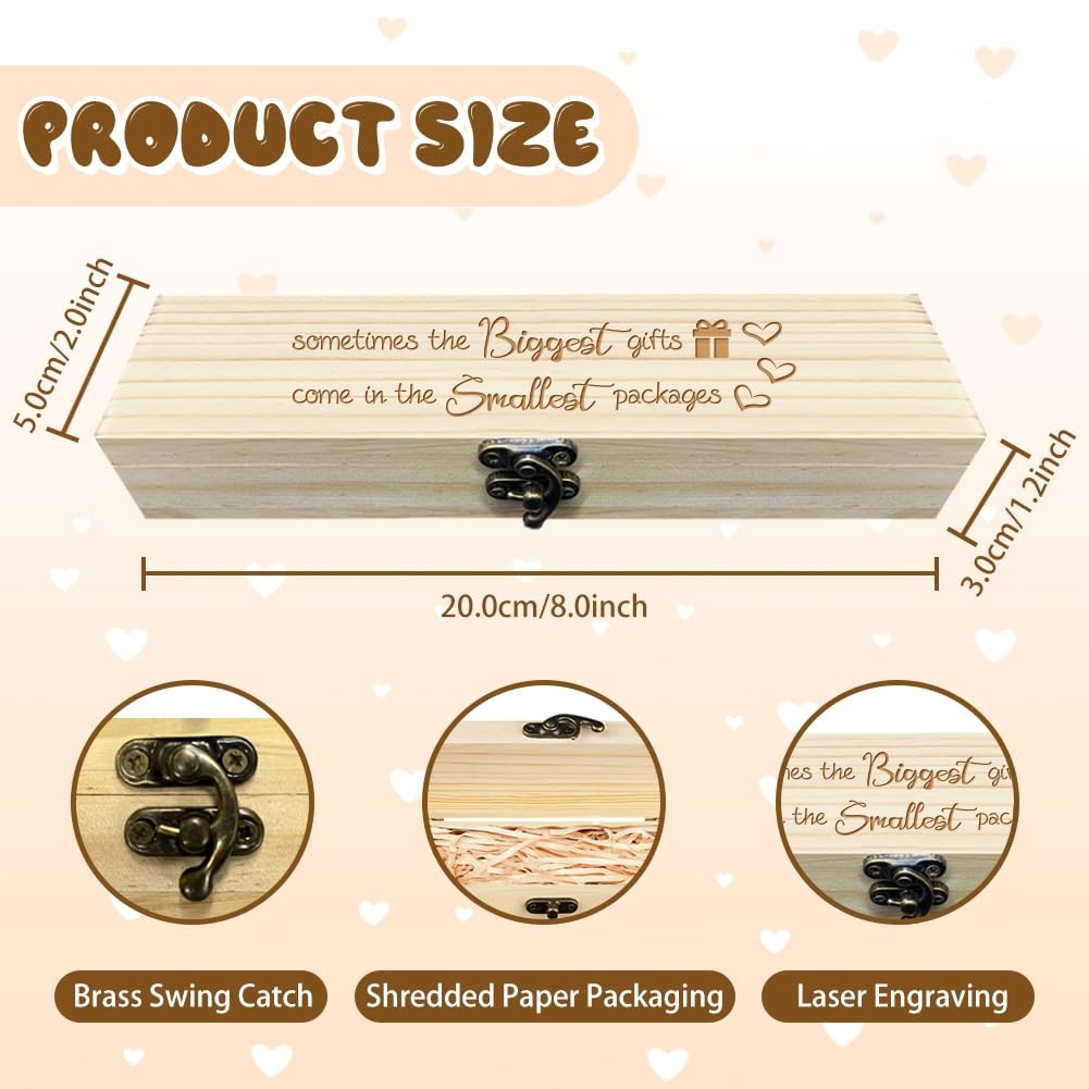 CHGCRAFT Wooden Pregnancy Test Gifts Box Pregnancy Test Keepsake Box Laser En…