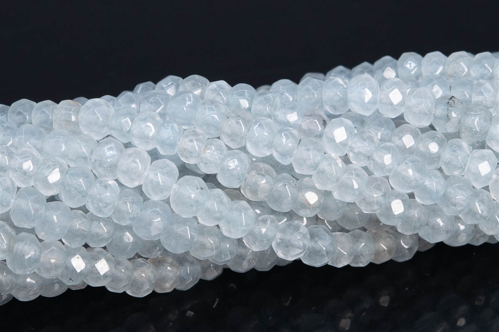 4x2MM Natural Faint Gray Jade Beads Grade AAA Faceted Rondelle Loose Beads