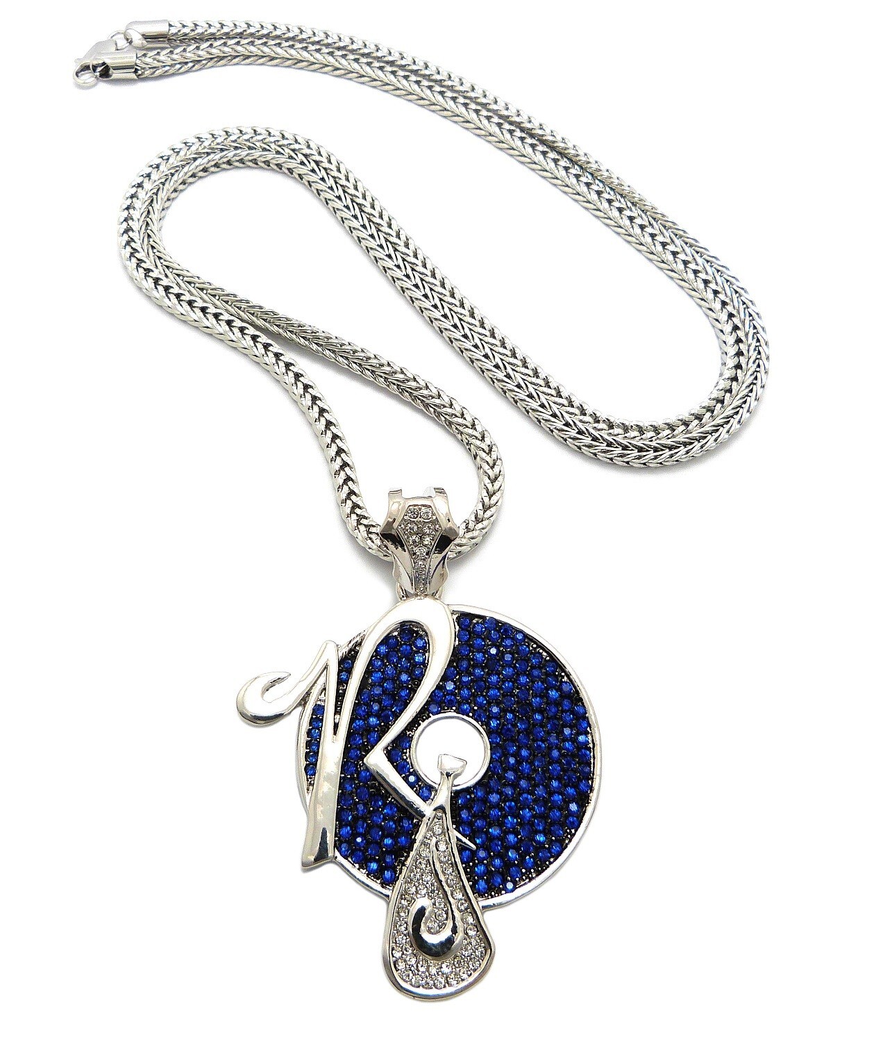 JAY-Z, KANYE ” ROCAFELLA RECORDS ” PENDANT & 30″ 4mm FRANCO CHAIN*
