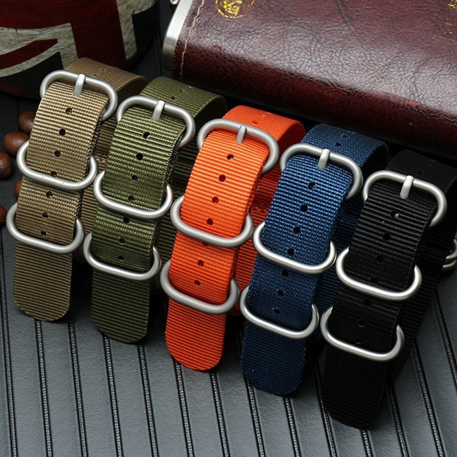 Quality Outdoor Canvas Watch Strap Nylon woven Sport Band 16/18/20/22/24/26mm