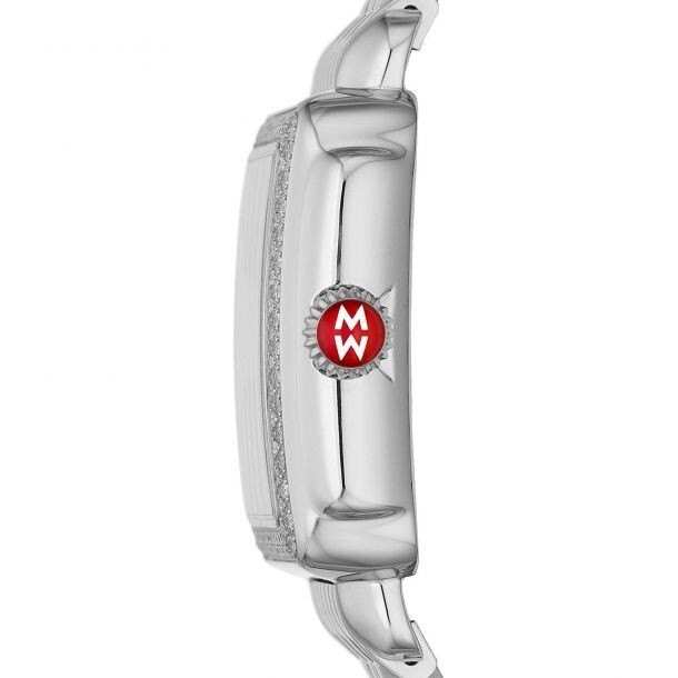 Michele Deco Madison Steel Diamonds With Silver Sunray Diamond Dial Lady Watch