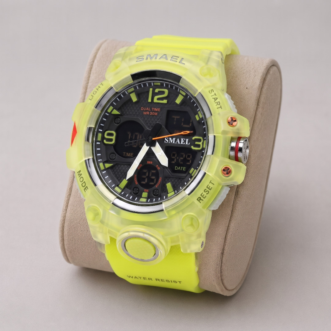 SMAEL Men’s Digital Analog Sport Watch 50M Waterproof LED Military Quartz Black