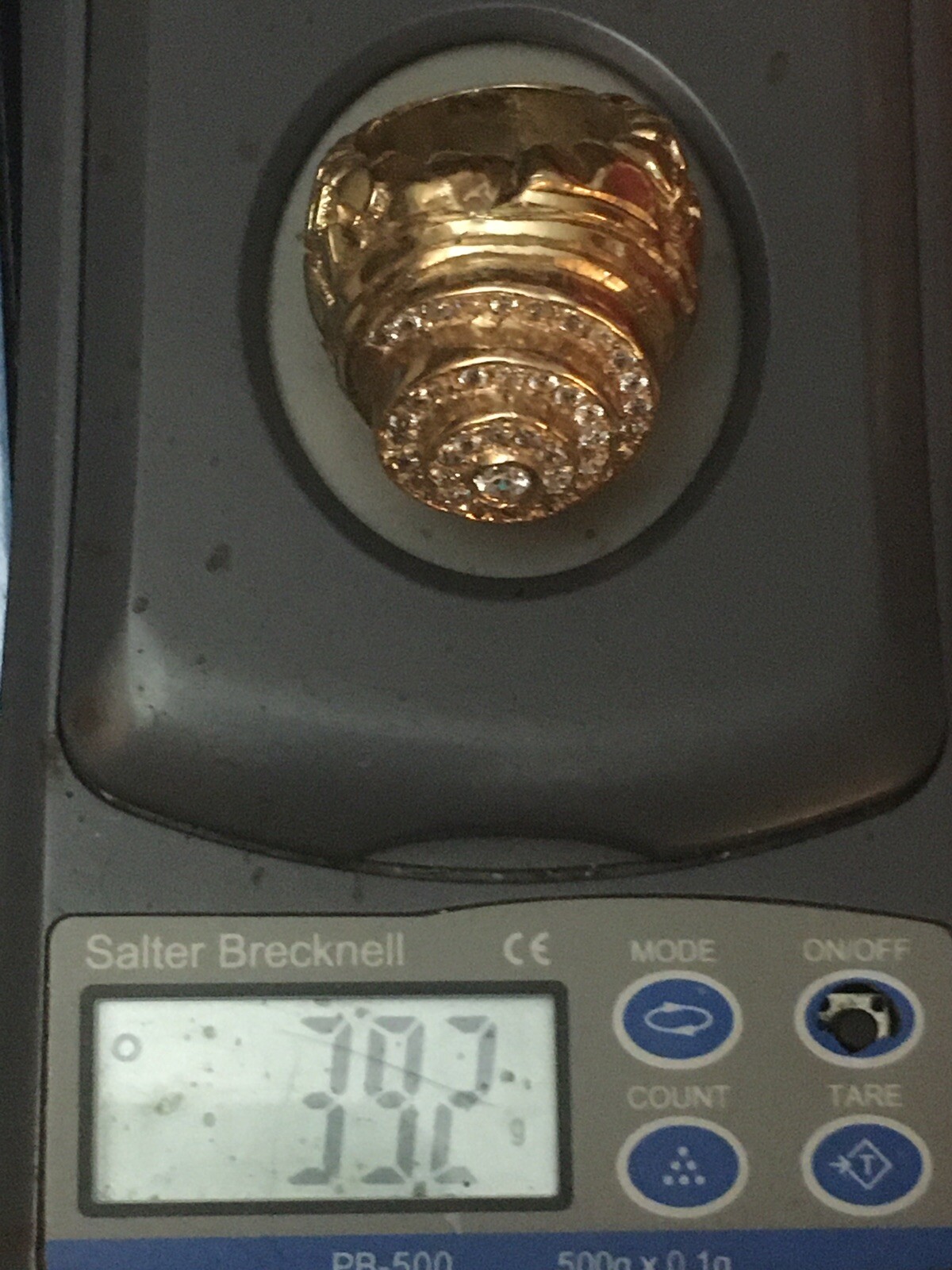 1oK Gold, HUGE HEAVY Hip Hop NUGGET BLING Ring, Kentucky Cluster, Weighs 39.2gms