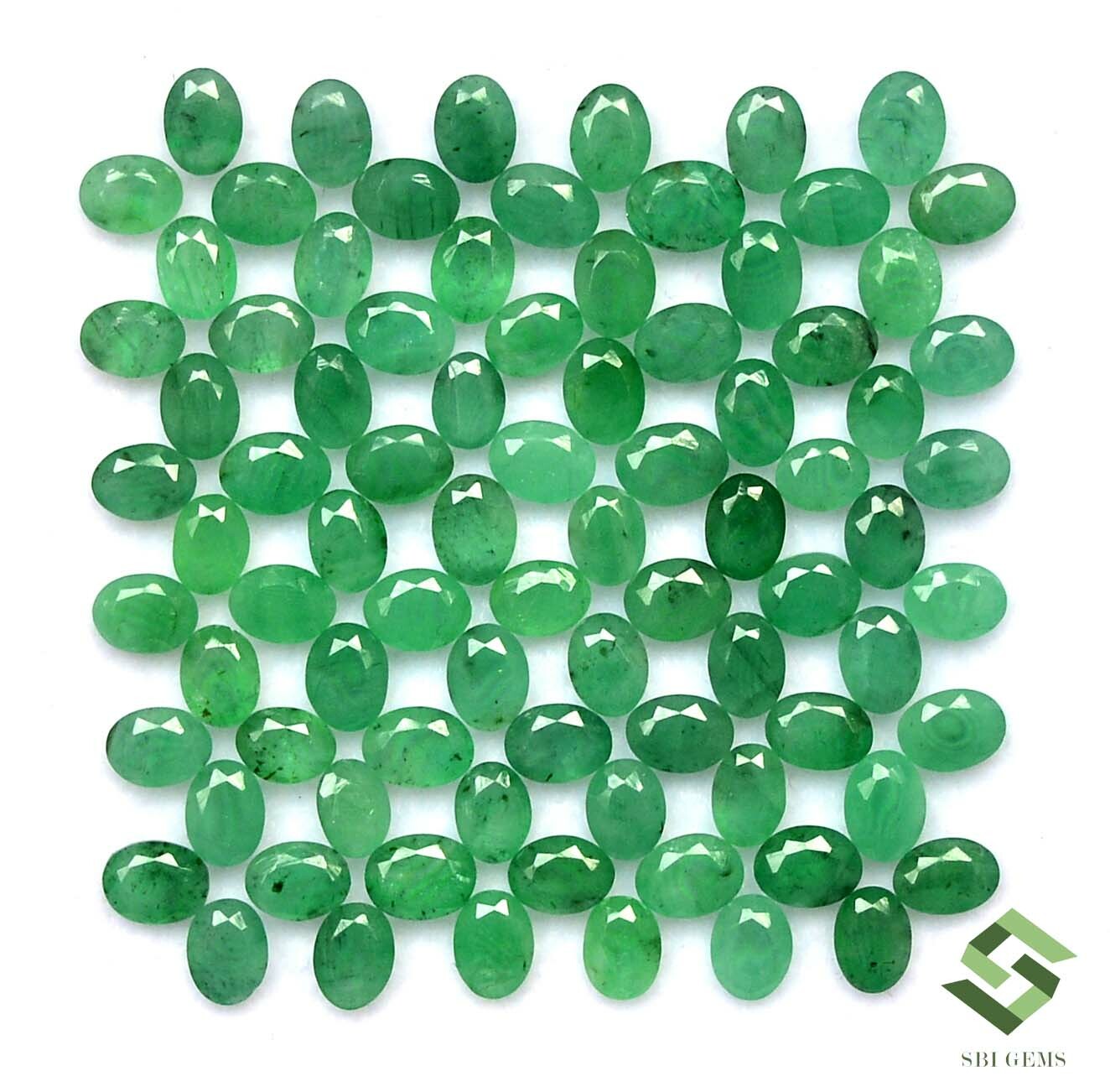 15.02 CTS Natural Emerald Oval Cut 4×3 mm Lot 92 Pcs Calibrated Loose Gemstones