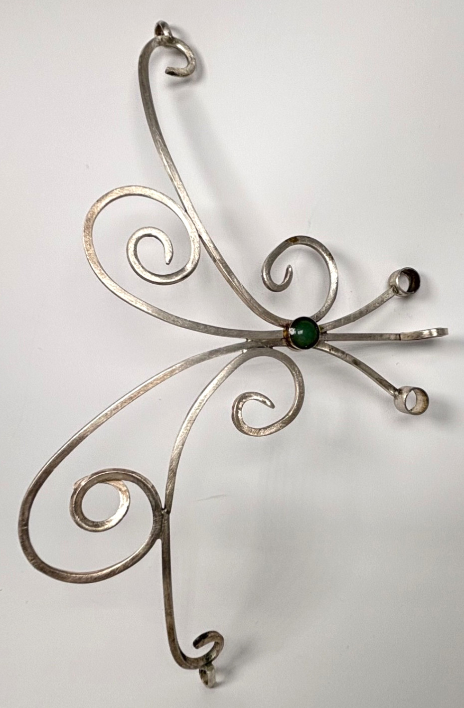 VTG Raymond Rocklin Sculptor Sterling Wire Necklace Pendant Modernist Butterfly