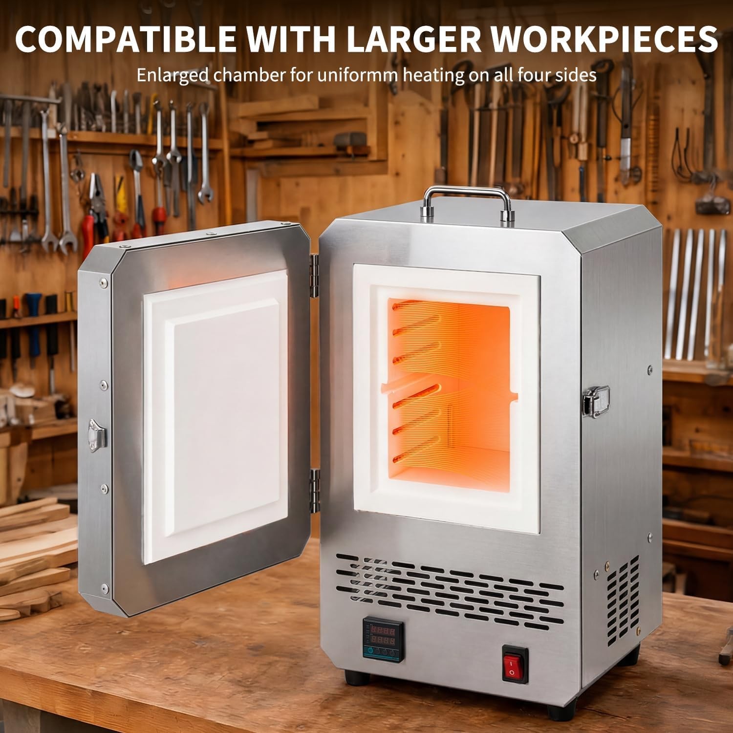 Tabletop Electric Kiln 1500W 2192℉ for Wax Casting Metal Jewelry Melting Furnace