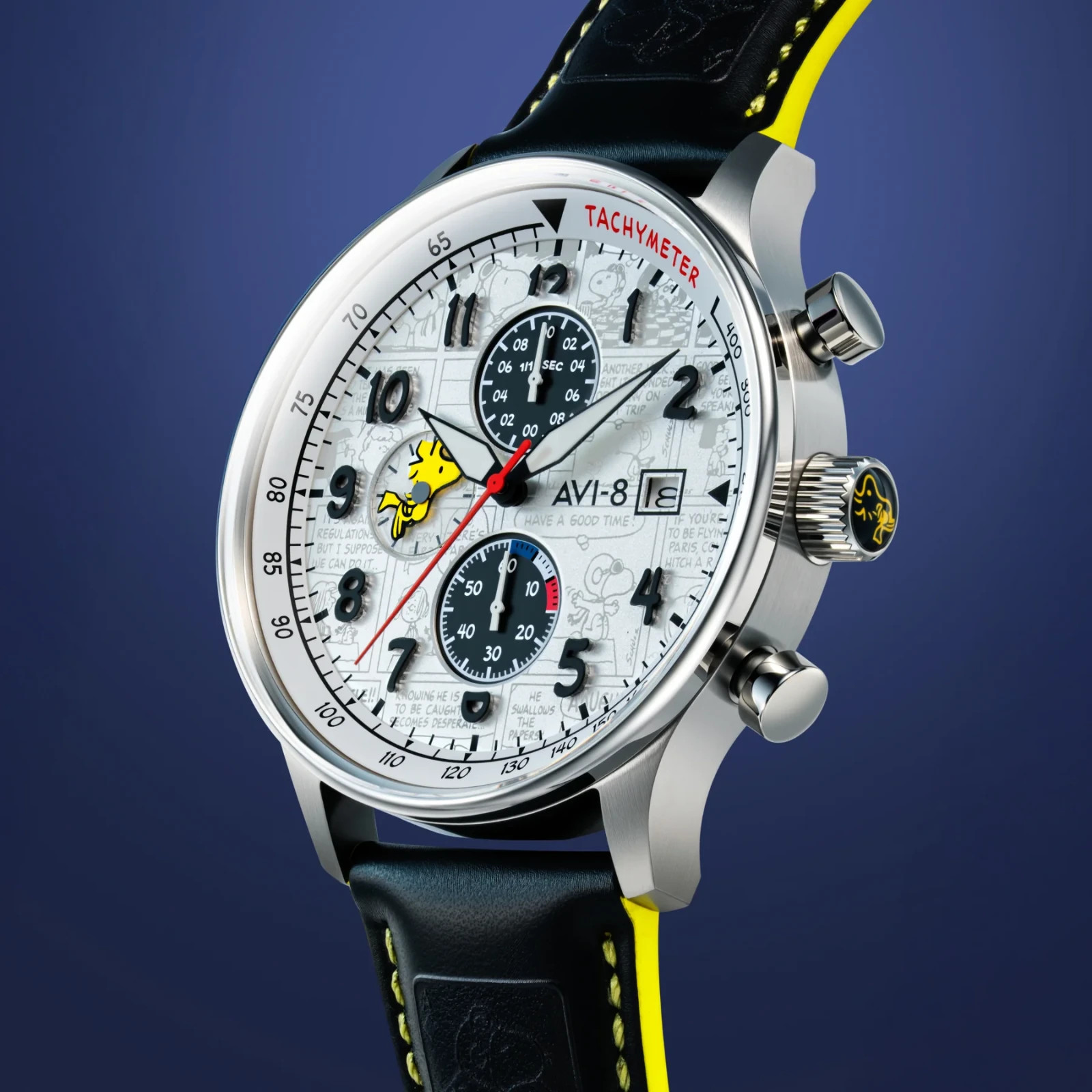 AVI-8 P-51 Hawker Hurricane Peanuts Snoopy Woodstock White Chronograph /250