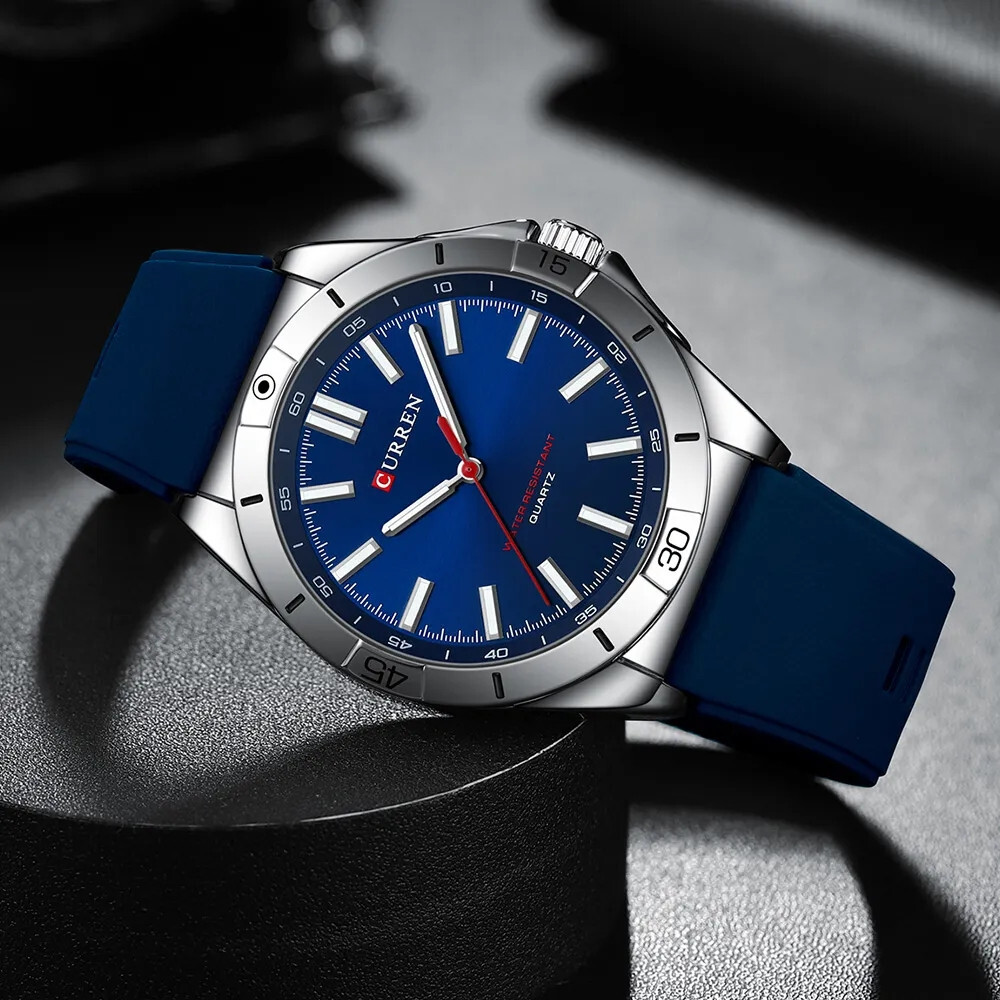 CURREN Men Quartz Watch Casual Business Wristwatch Boys Silicone Sport Watches