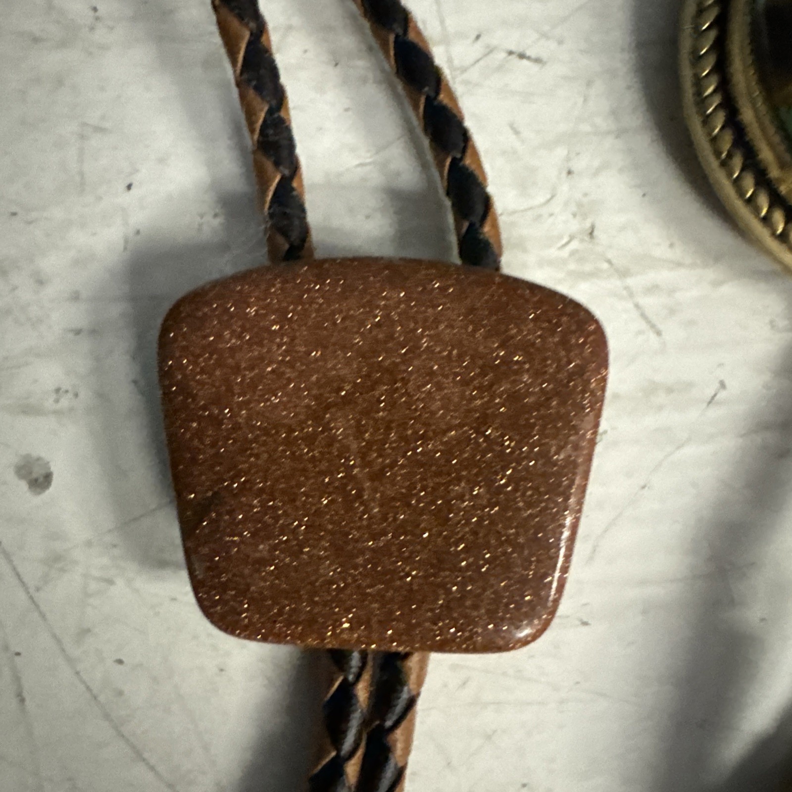 VINTAGE LOT 4 Women’s BOLO Faux LEATHER FABRIC Natural Stones +