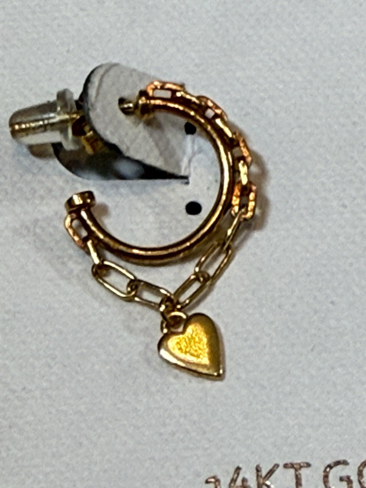 Argento Volvo sterling Silver With 14k Gold Plating Hoops With Heart Earrings