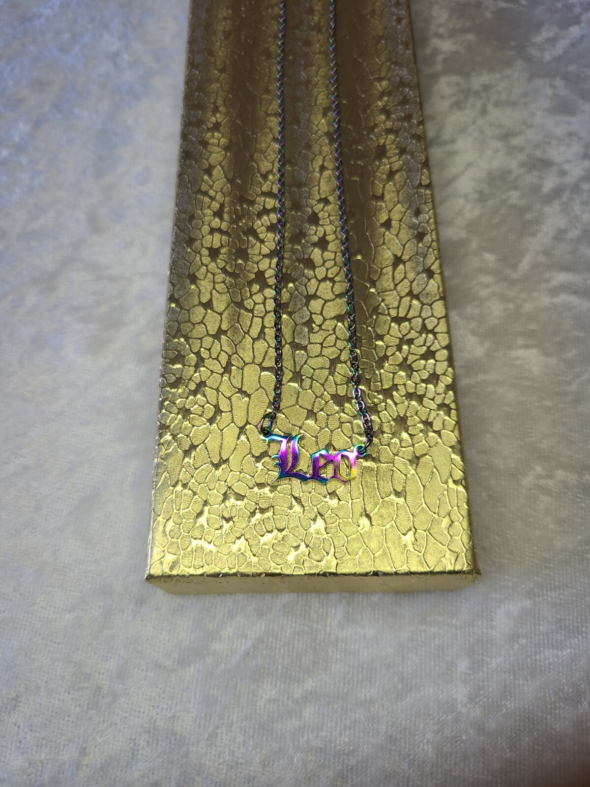 NEW Leo Zodiac Astrolog Necklace Rainbow Stainless Steel Free Gift Box Included