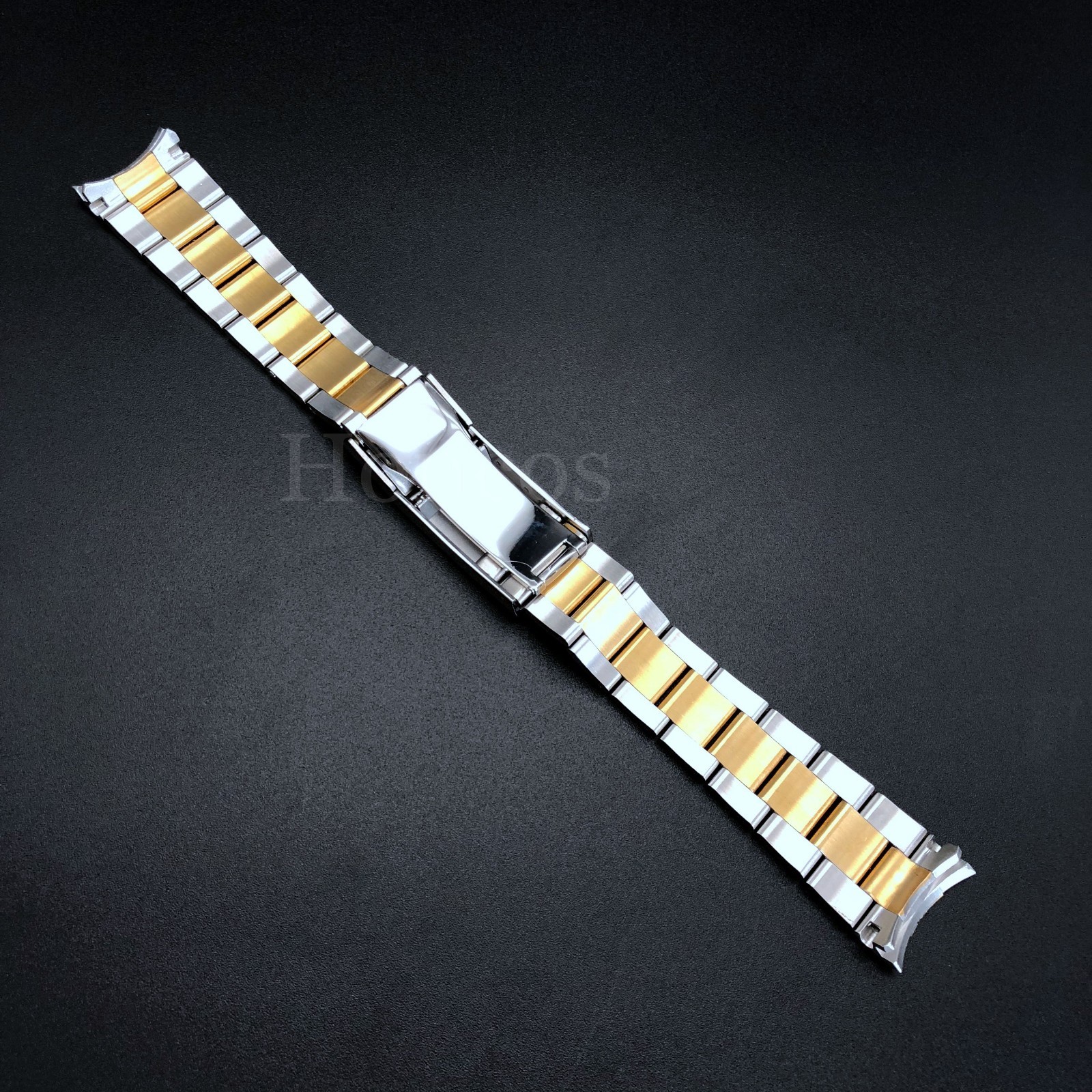 OYSTER WATCH BAND BRACELET FITS FOR ROLEX 1601 1603 16613 GOLD/SS 20MM FLIP LOCK