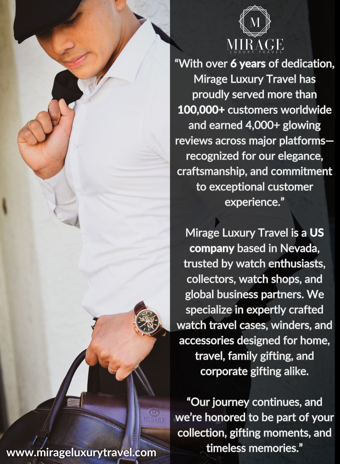 Watch Travel Case For Men – Mirage Watch Roll Leather (VARIATIONS) Best Gift