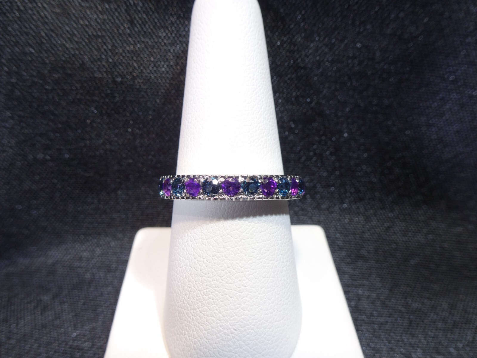 0.90 ct Natural Purple Amethyst & London Blue Topaz Solid Sterling Silver Ring