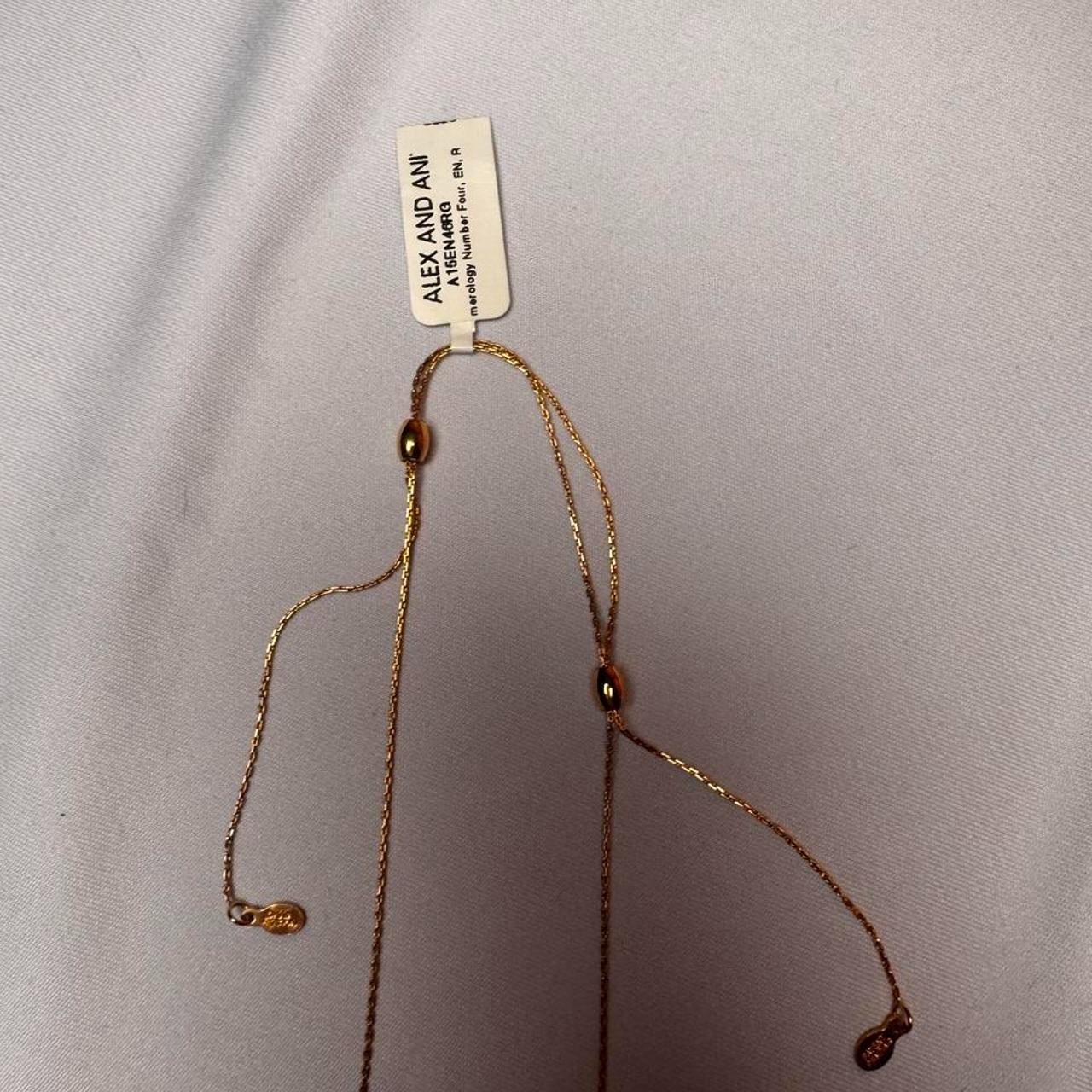 Alex and Ani Number 4 Necklace Gold Tone Adjustable Inspirational Pendant