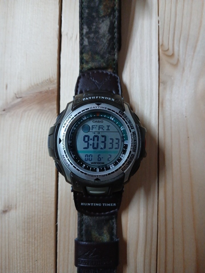 Vintage Casio Pathfinder 2805 PAS-410B Rare Original Camo Strap