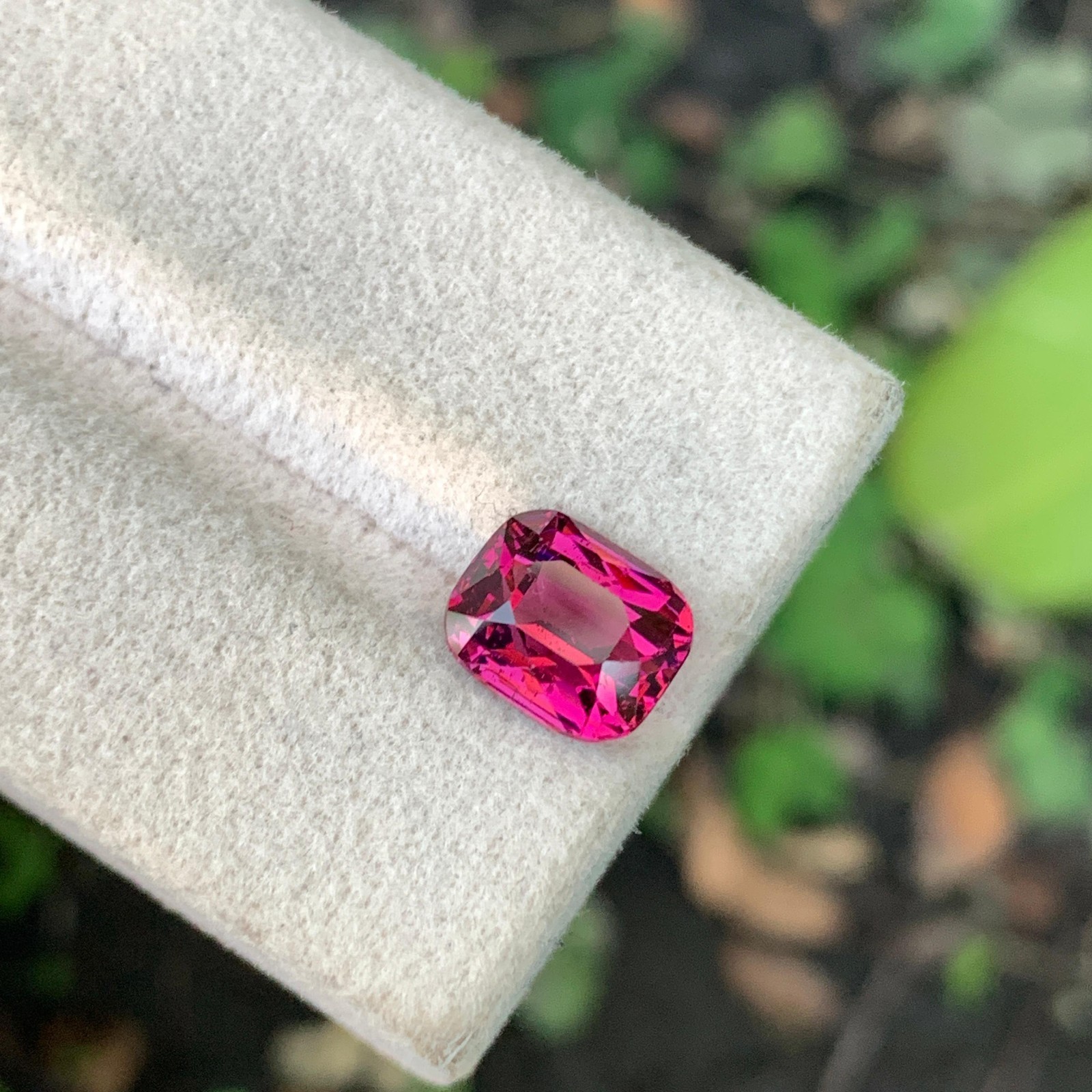 Certified 3.20 Cts Natural SI Clarity Purple Rhodolite Garnet Cushion Tanzania