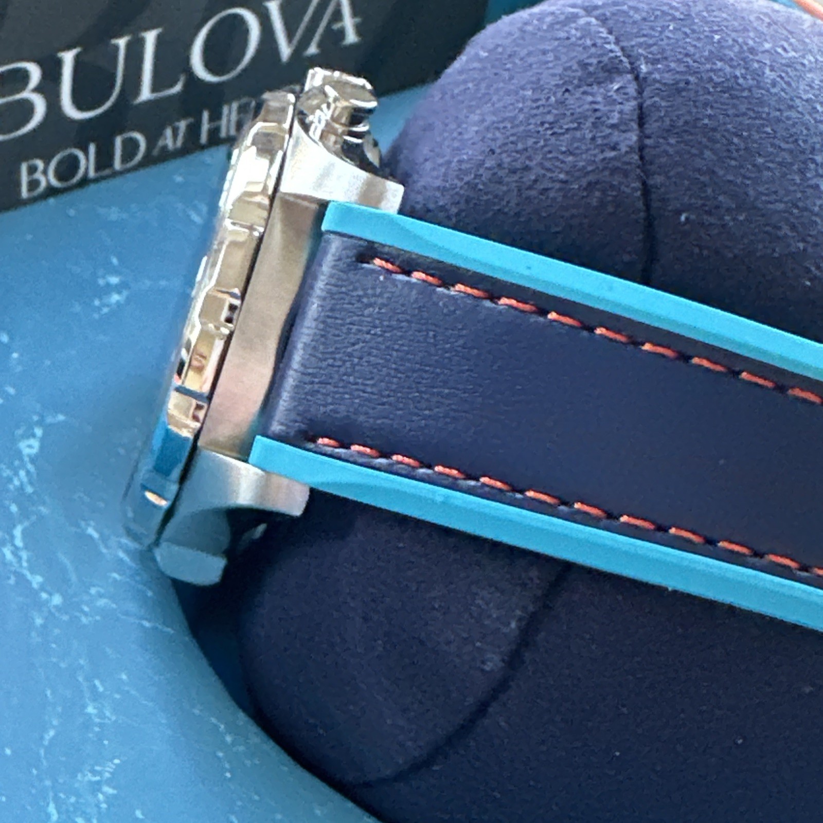 Bulova Men’s Marine Star Chronograph Small Second Quartz Blue Watch 43MM 96B460