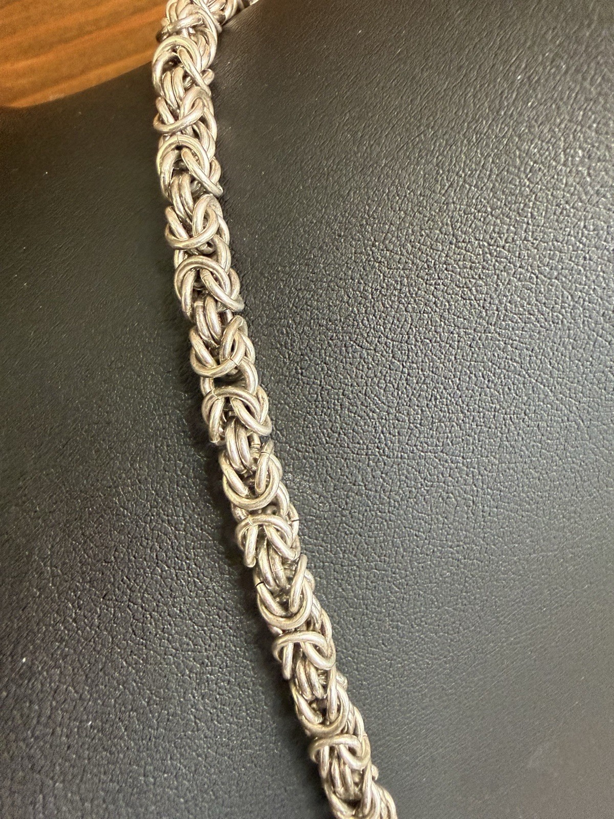 Solid 800 Silver Byzantine Rope Chain Necklace 18 Length 45 grams