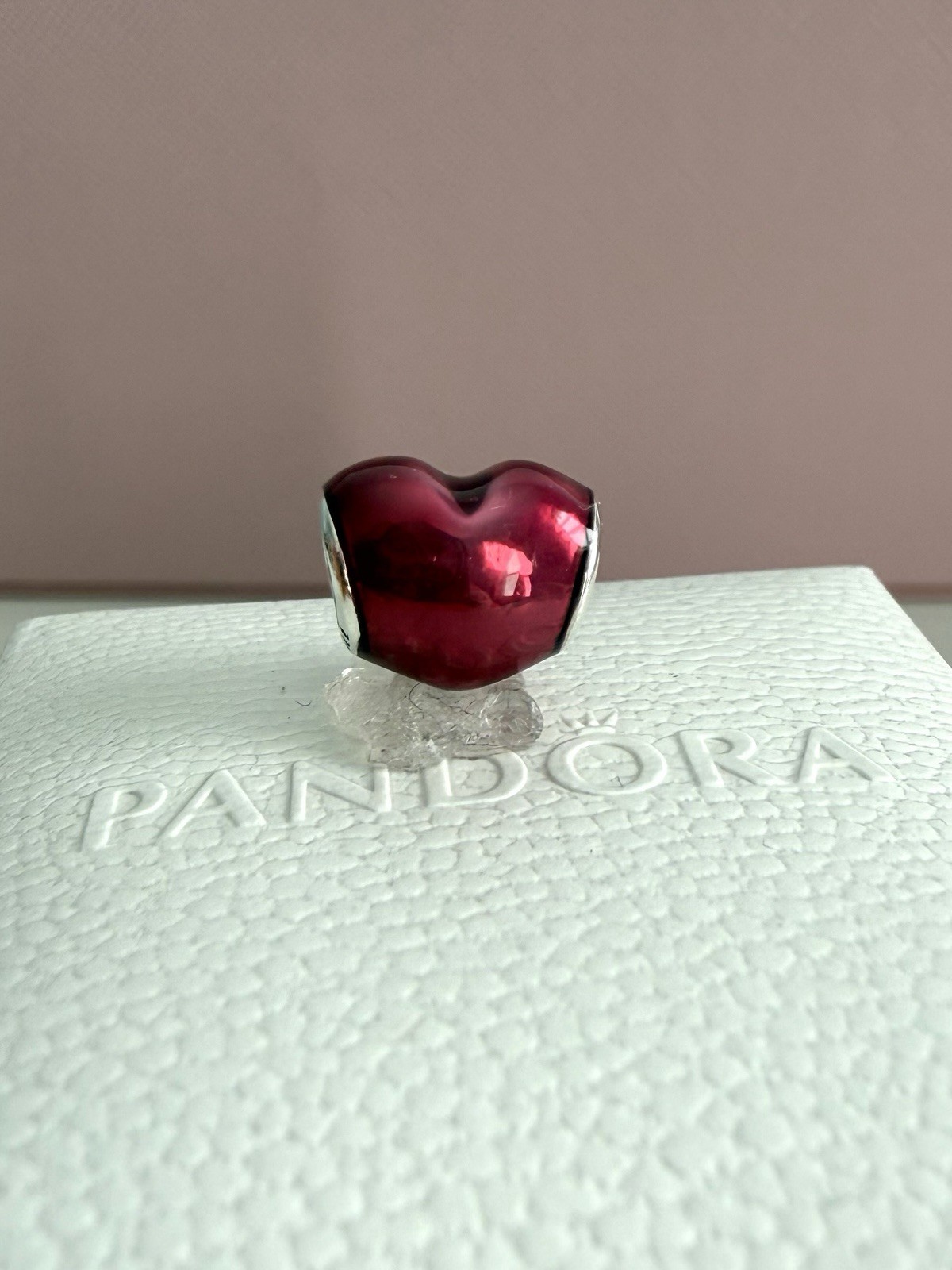 Pandora SSilver In My Heart, Fuschia Enamel Charm Valentine#791814EN62 Authentic