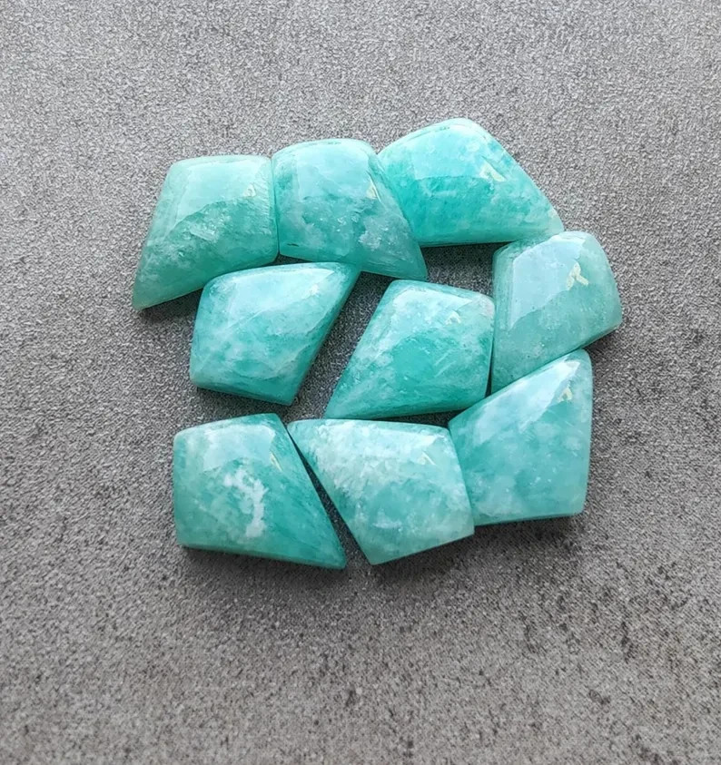 [WHOLESALE] NATURAL AMAZONITE CABOCHON KITE SHAPE LOOSE GEMSTONE