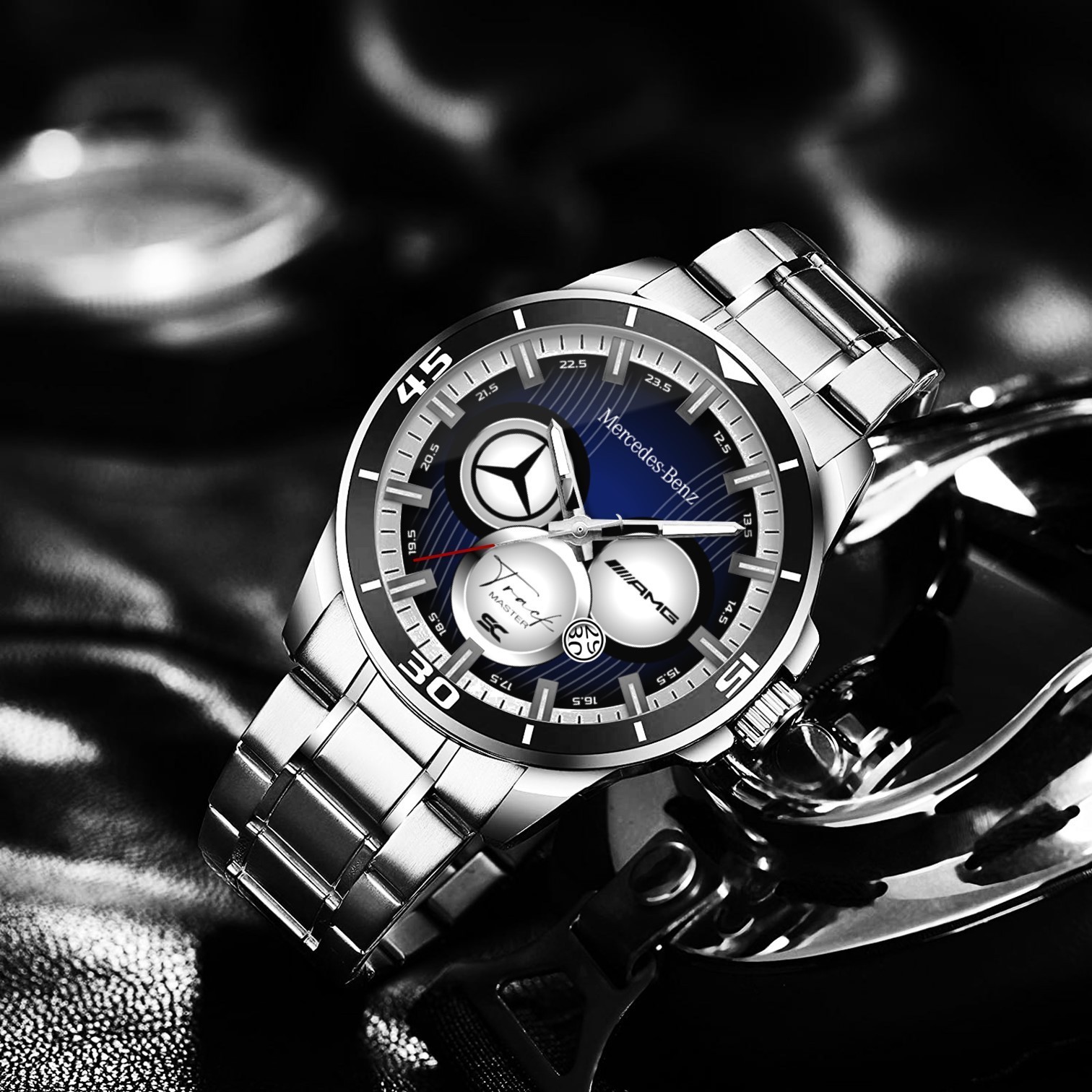 Mercedes Benz Track Master AMG Sport Steel Wrist Watch for Lovers