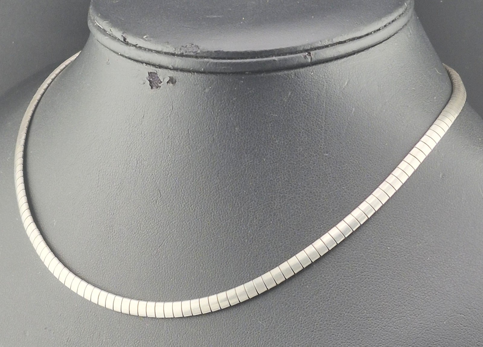 Vintage 4mm Flat Snake Link Sterling Silver Chain Choker Necklace 16″