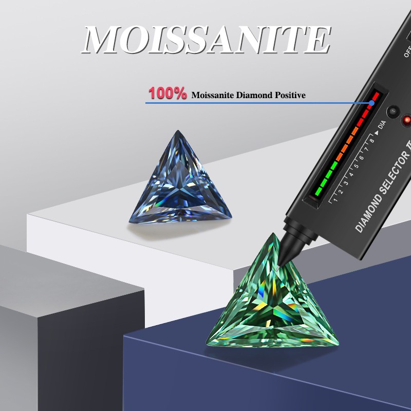 (Never Fade) Loose Moissanite Stones Triangle All Color Gems for Jewelry Making