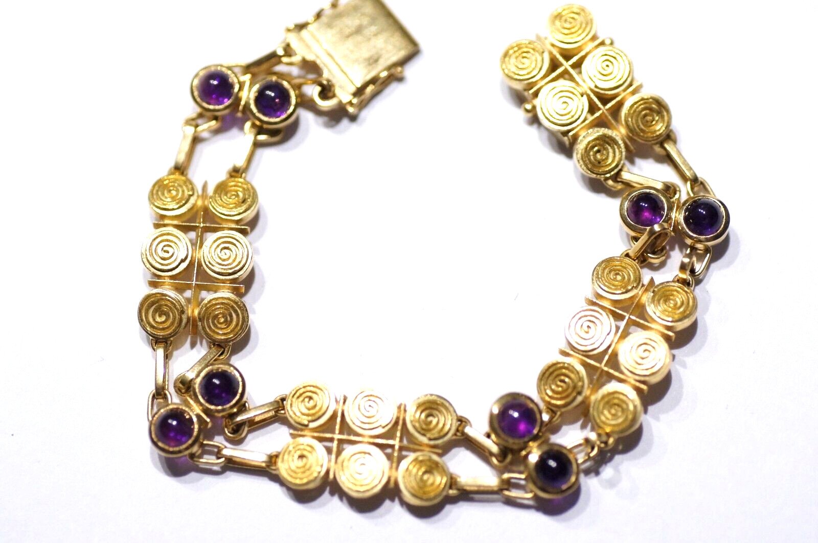 Armband 750 Gold, 29,60 gramm, mit Amethysten K.RU Punze, kein Bruch / Zahngold
