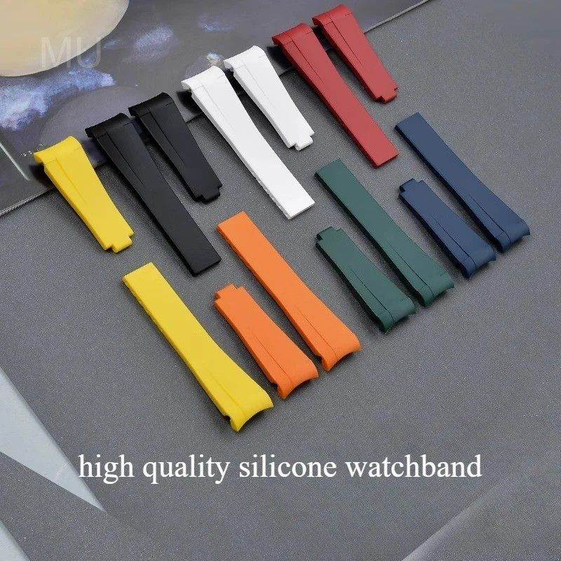 Silicone Curved End Watch Strap 20mm Replacement Band Waterproof Sport Wristband