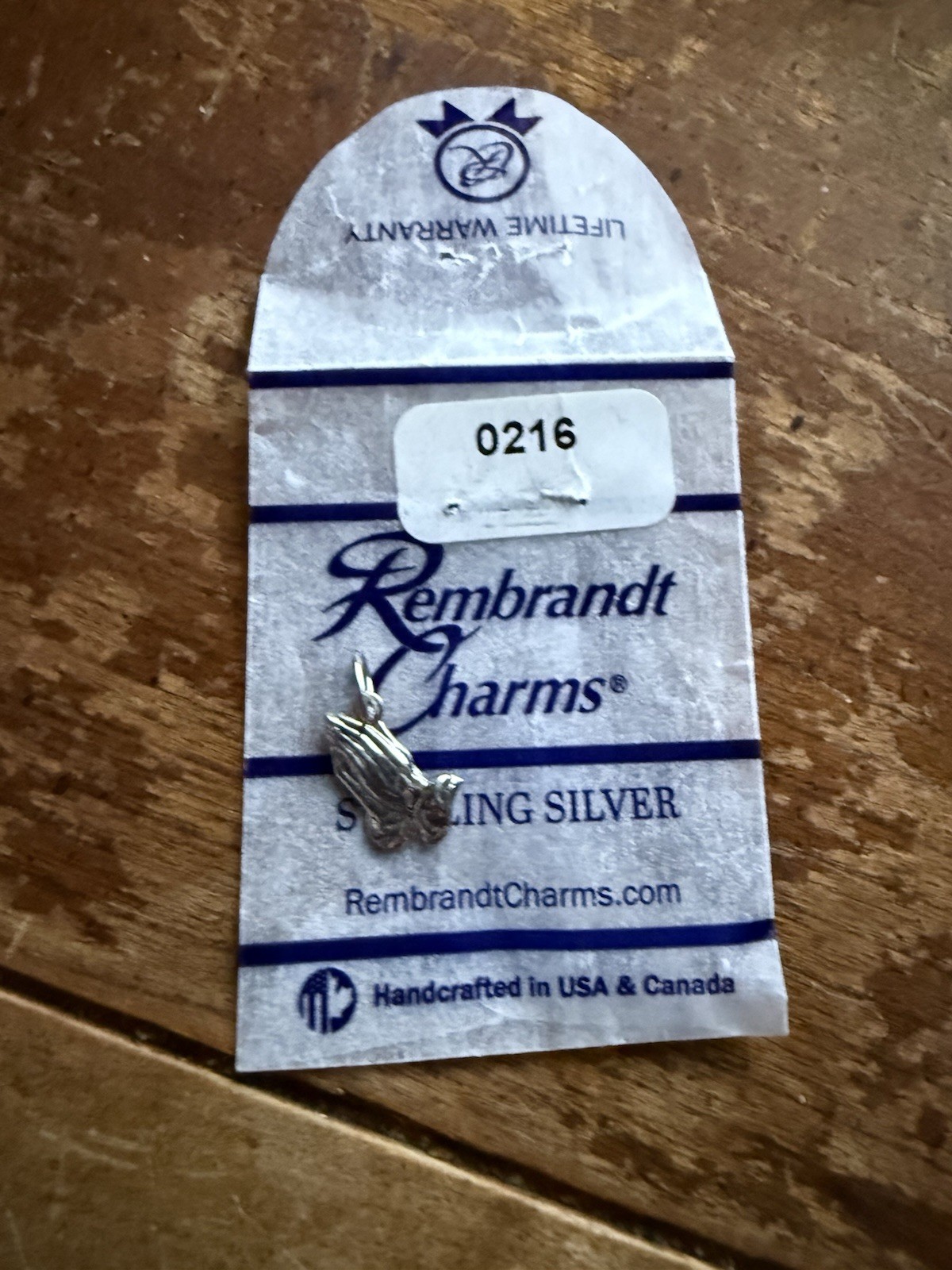 Sterling Silver Praying hands Charm by Rembrandt 0216