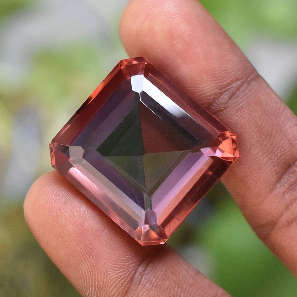 CERTIFIED Rare 25x24mm Emerald Cut LAB-CREATED Alexandrite Loose Gemstone