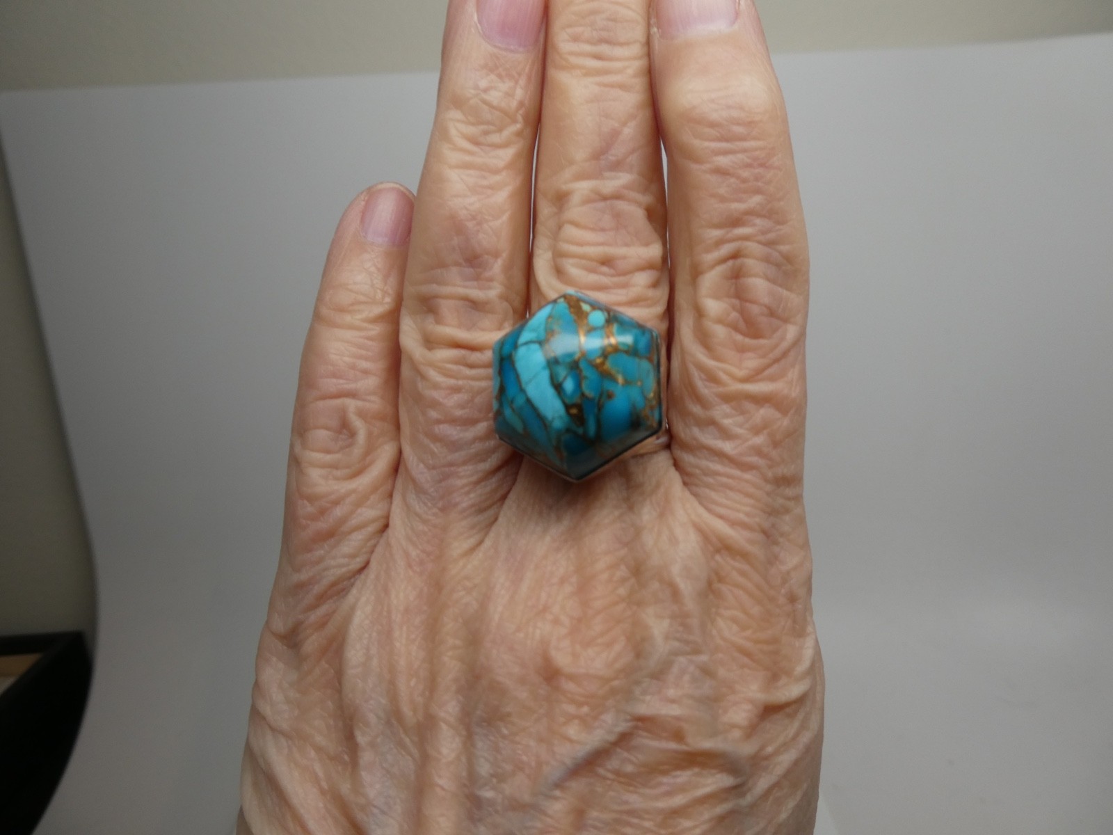 JAY KING DTR Sterling Silver 925 COPPER TURQUOISE Gemstone RING Size 8