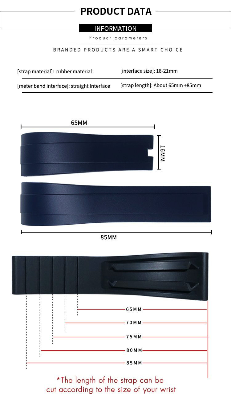 20 21mm Nature Rubber Watch Band Strap Fits Rolex Sky Dweller Old Daytona
