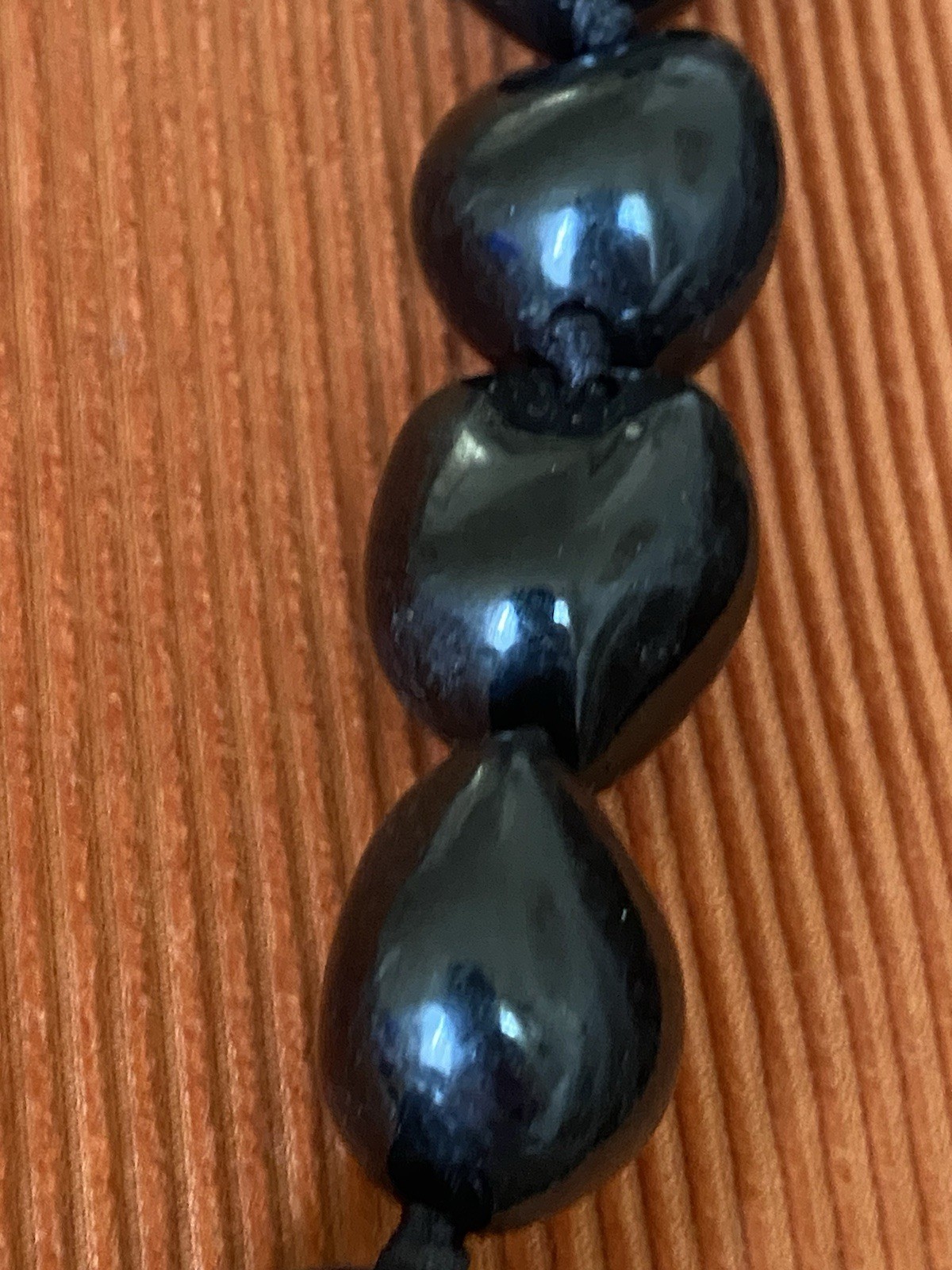 Vintage Kukui Nut Necklace Dark Brown