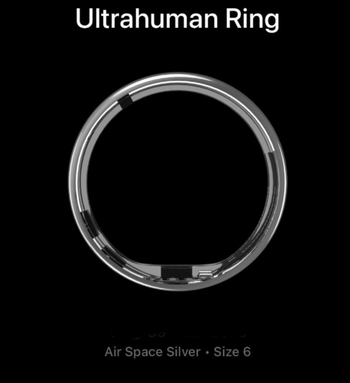 Ultra Human Ring Air – Space Silver Size 6. Used But Working. No Charger/box