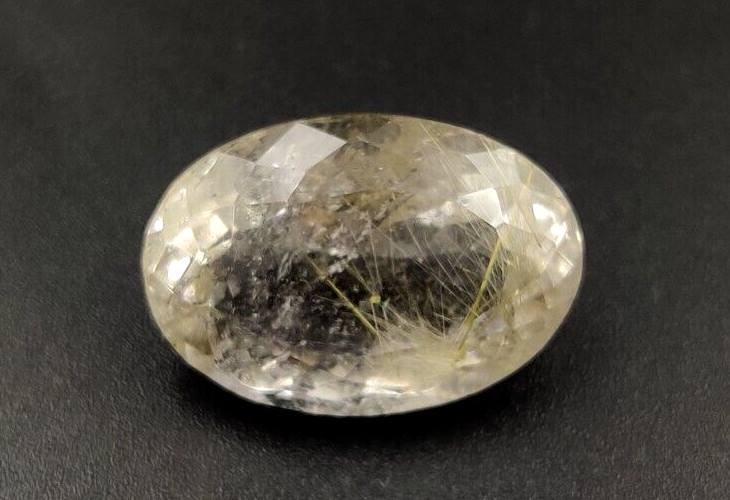 13.60 Ct Natural Rutilated Quartz Faceted Cut Oval 18.5x13mm Loose Gemstone W200
