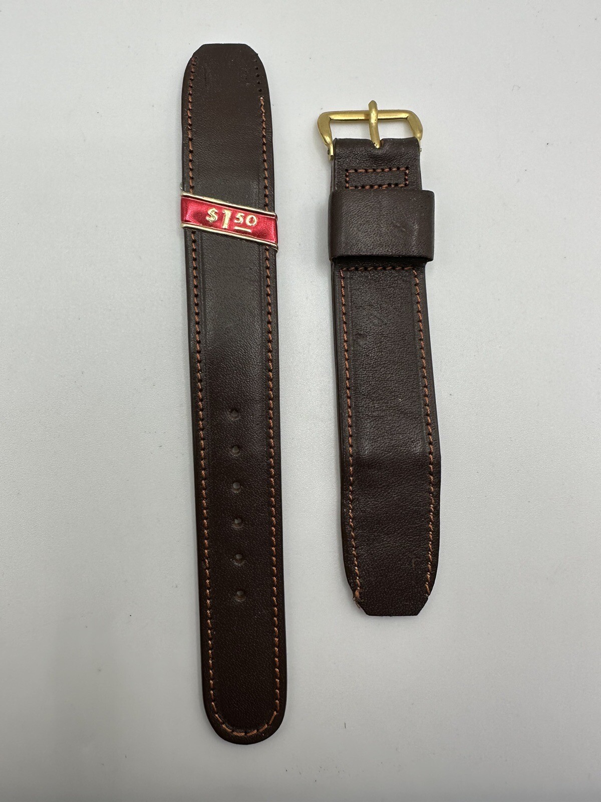 Genuine Calf Skin 11/16” 18mm Vintage New Old Stock Brown Leather Watch Band
