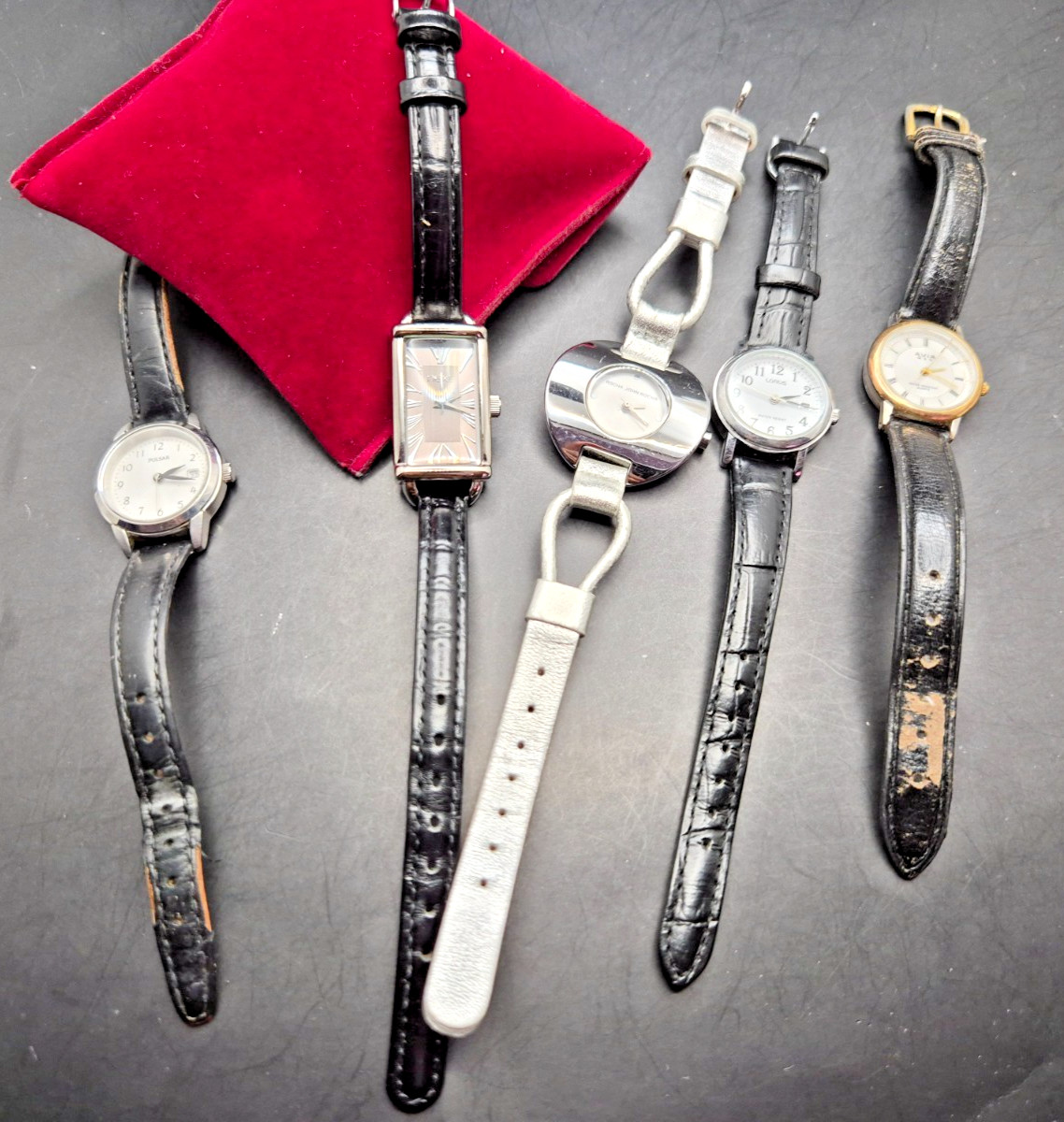 Job Lot Bundle 5x Vintage & Later Women’s Silver Tone Two Strap Watches-WORKING