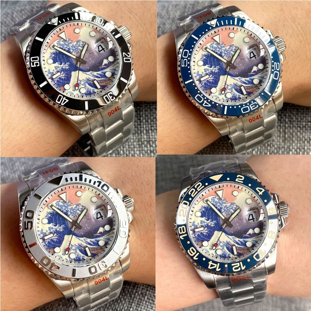 NH35A/PT5000 Mens Automatic Watch 20ATM Diver Sapphire Crystal Kanagawa Dial
