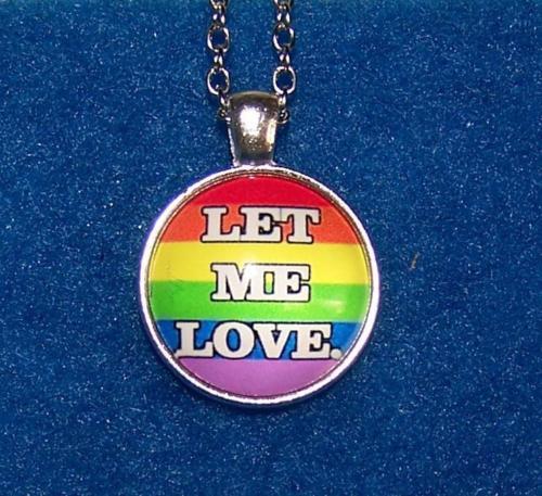 sterling Silver GAY LGBT PRIDE rainbow crystal pendant necklace UNISEX man woman