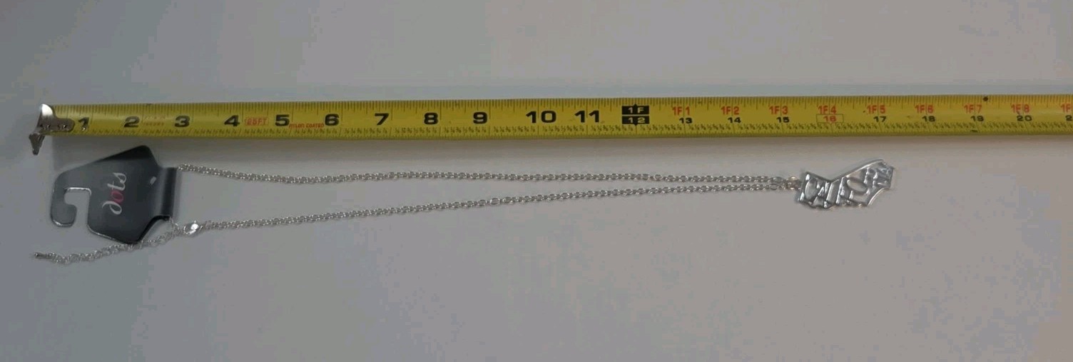 Dots Store Silver Tone California State Outline Spellout Statement Necklace NWT