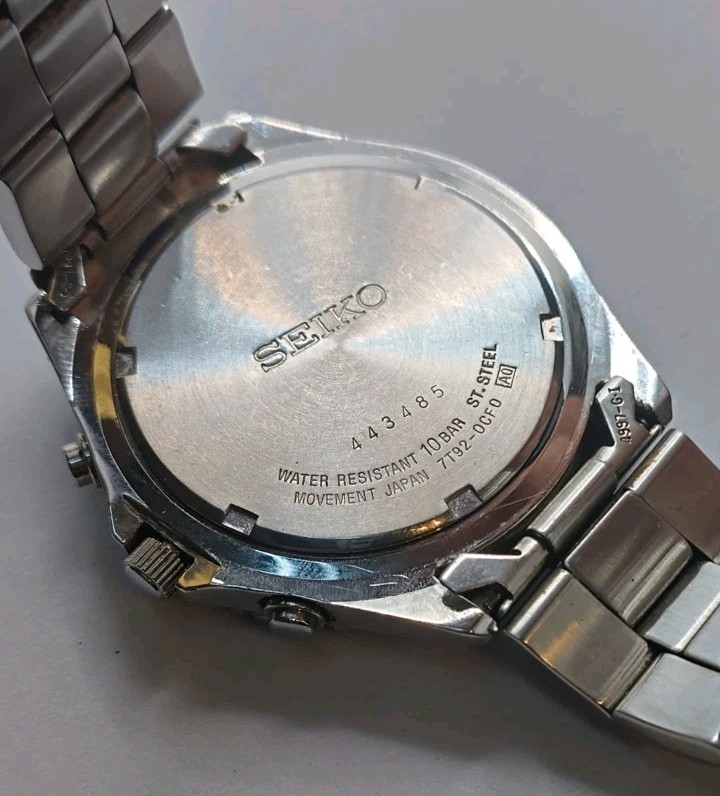 Vintage Seiko Flightmaster Pilot 7T92-0CF0 Chronograph Quartz Watch.