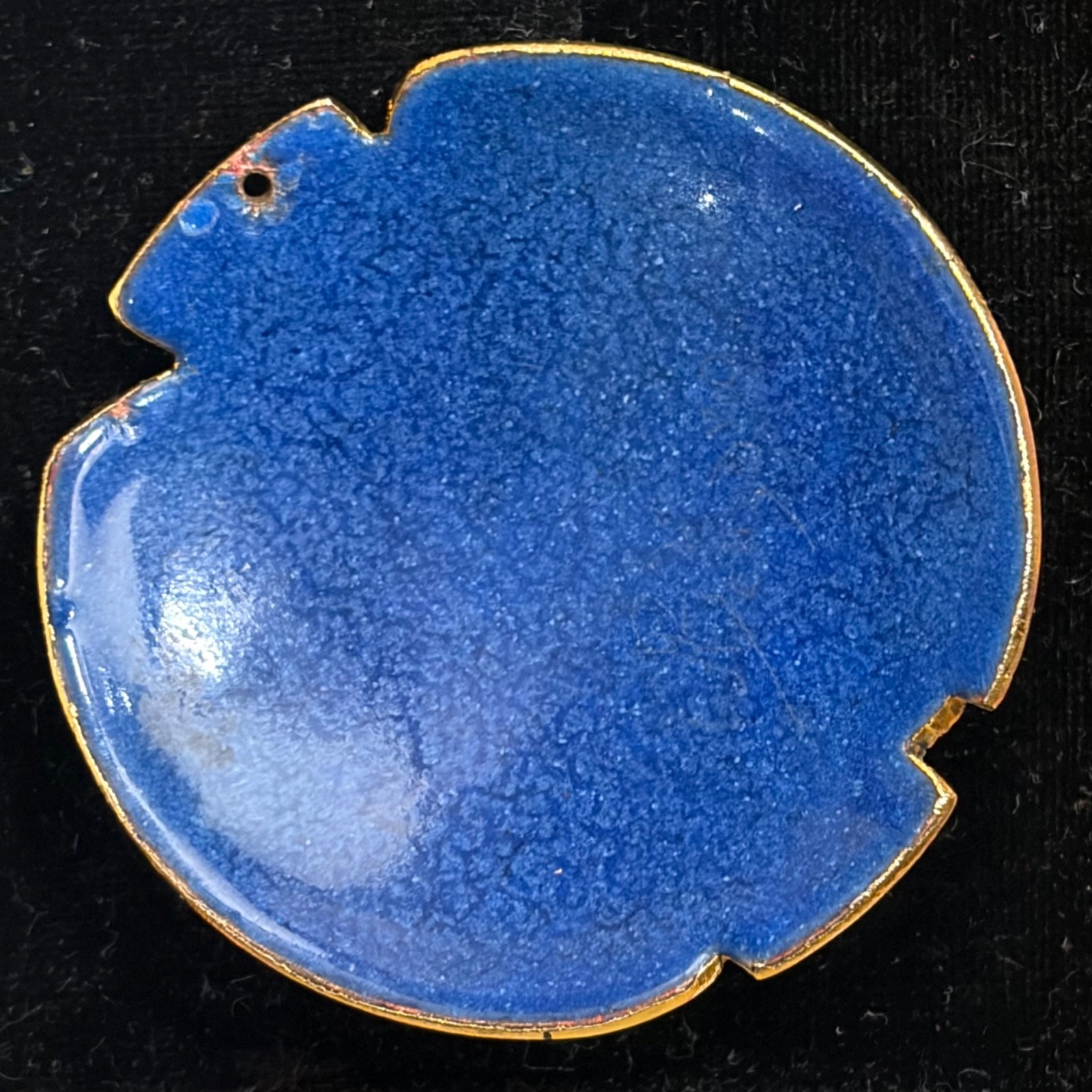 Vintage David Kuo Champleve Enamel Signed Abstract Modernist Oval Pendant