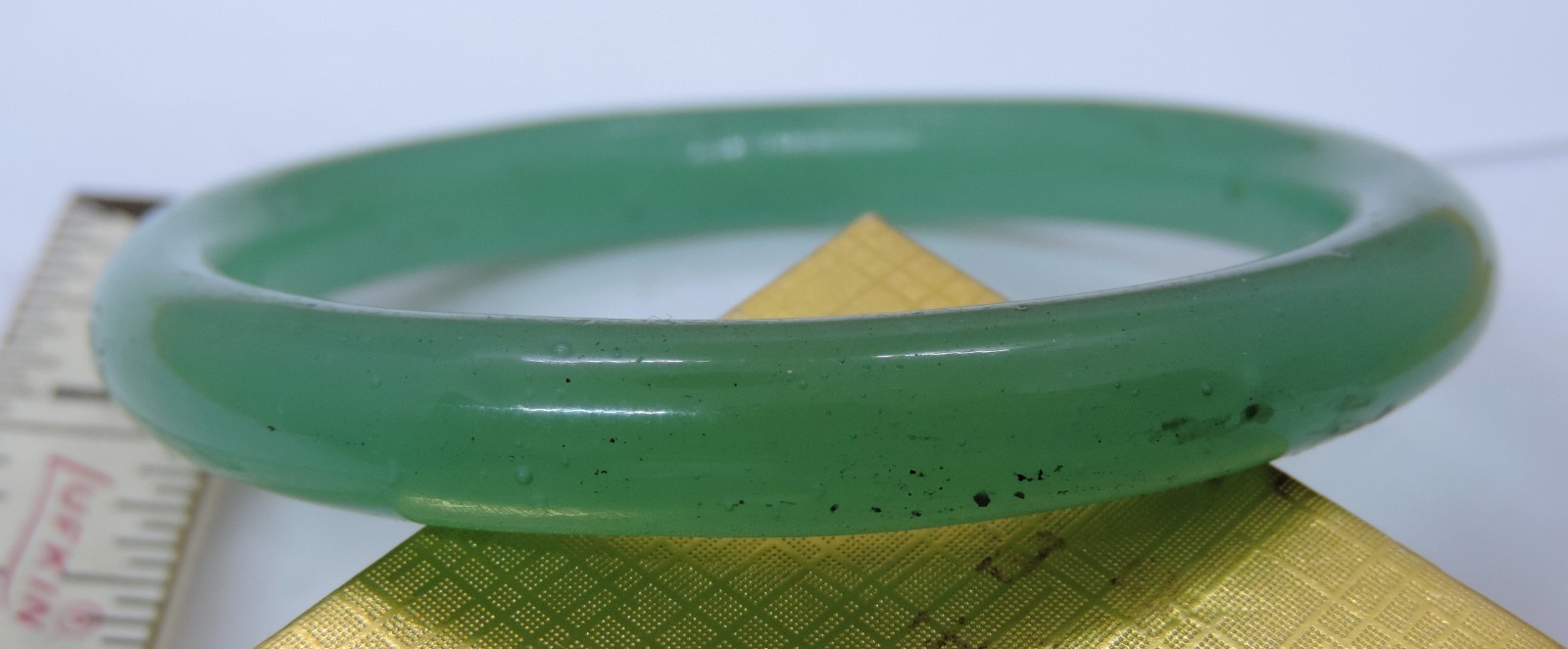 Green Translucent Apple Jadeite Bangle Bracelet 3.25″ – 80mm