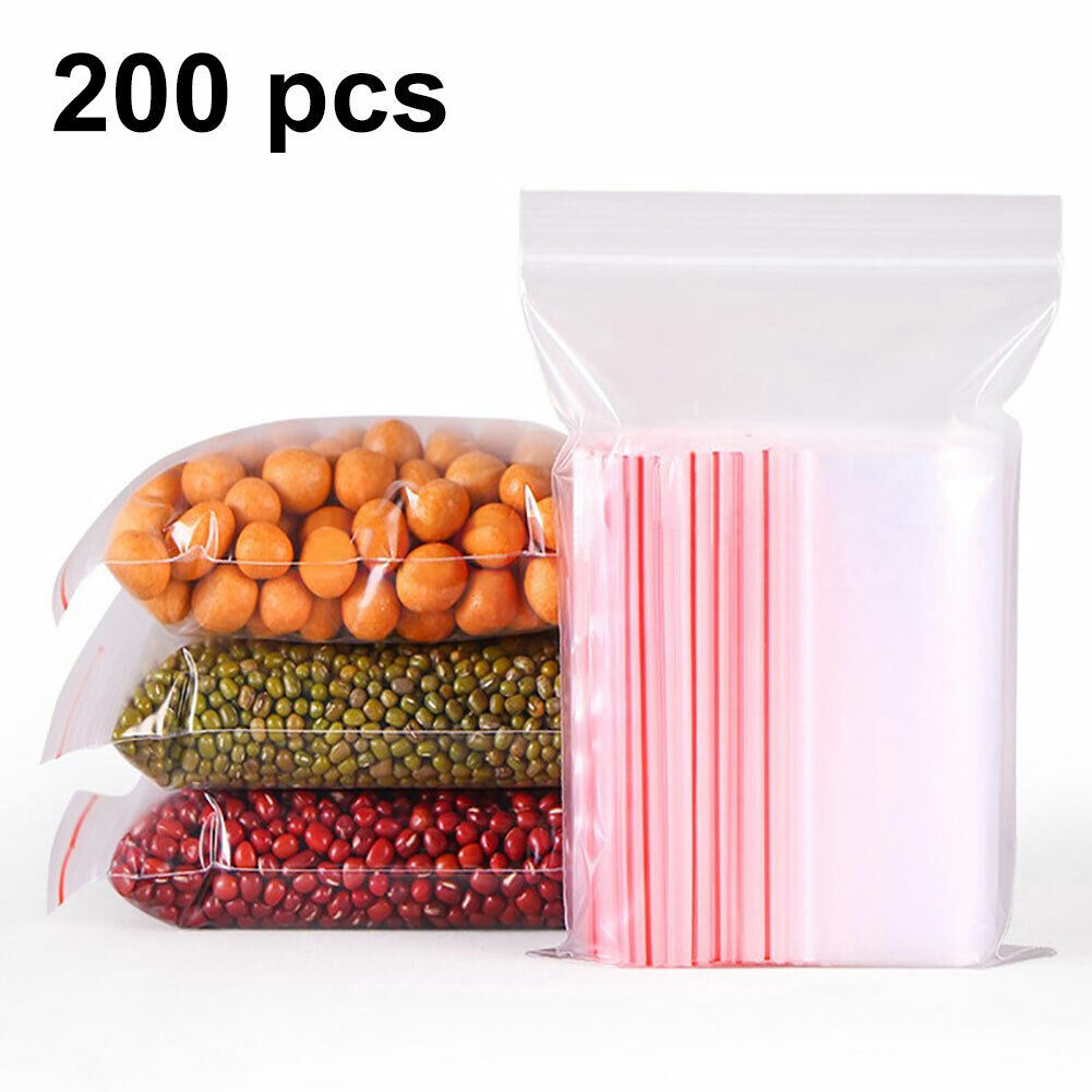 Packaging Self Seal Plastic 200Pcs Resealable Zip Lock Bags Clear Jewelry Poly